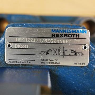 Rexroth Greece USA 4WEH22J74/6EG24N9ET, #ZDR6DP2-43/75YM/12, #4WE6J60/EG24N9K4 Assembly.