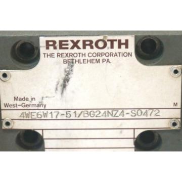 REXROTH Singapore Greece 4WE6W17-51/BG24NZ4-S0472 VALVE REXROTH 4WE6W1751BG24NZ4S0472