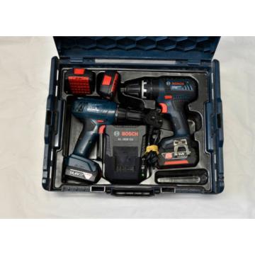 Bosch GSB 1800 Combi Drill, GSR 1440-LI Drill/Driver Set.4 Batts,L-Boxx,18&amp;14.4v