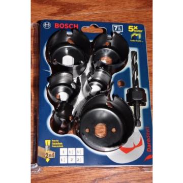 BOSCH HCD007 7 PIECE DAREDEVIL HOLE SAW BITS SET 5X FASTER TURBO TEETH DEEP CUP