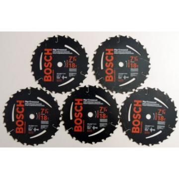 5 NEW BOSCH 7-1/4&#034; 18T RIP CROSSCUT CIRCULAR SAW BLADES CB718AB 5/8&#034; ARBOR