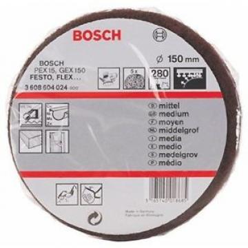 BOSCH 3 608 604 024 - Vello levigatore 150 mm, grana 280 - 5 dischi