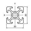 Bosch Italy Dutch Rexroth Extrusion Aluminium (Cut To Length),6mm Groove,3000mm L, 20x20mm #2 small image