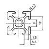 Bosch Italy Dutch Rexroth Extrusion Aluminium (Cut To Length),6mm Groove,3000mm L, 20x20mm #3 small image