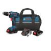 Bosch DDB180BKIT-BNDL 18V 1.3 Ah Cordless Lithium-Ion 3/8 in,KitContractor Bag