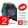 2x  Bosch GCL2-15G Self LEVELING CrossLine GREEN LASER 0601066J00 3165140869553