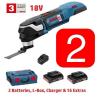 2 x Bosch GOP18V-28 Cordless Multi-Tool L-Boxx + Extras 06018B6070 3165140842617