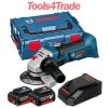 Bosch 18v GWS18 V-LI Cordless Angle Grinder + 2 x 4.0Ah Batteries + Charger #1 small image