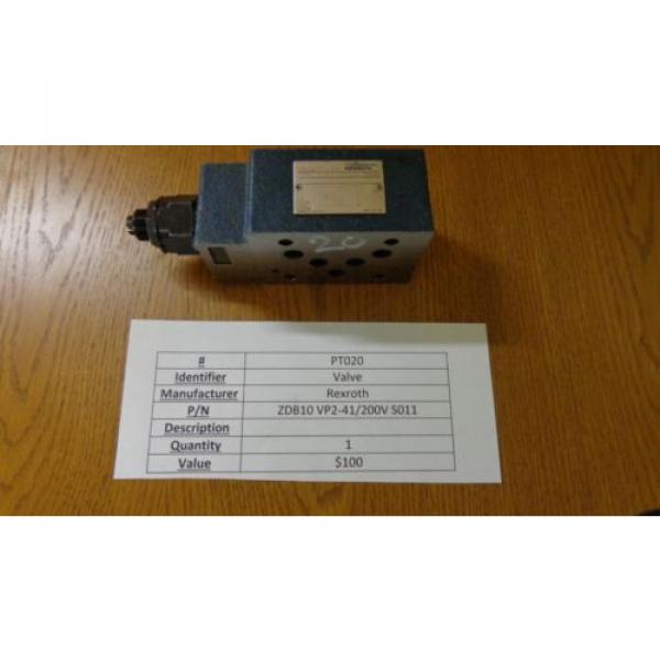 MANNESMANN China Canada REXROTH HYDRAULIC VALVE ZDB 10 VP2-41/200V (PT020) #1 image