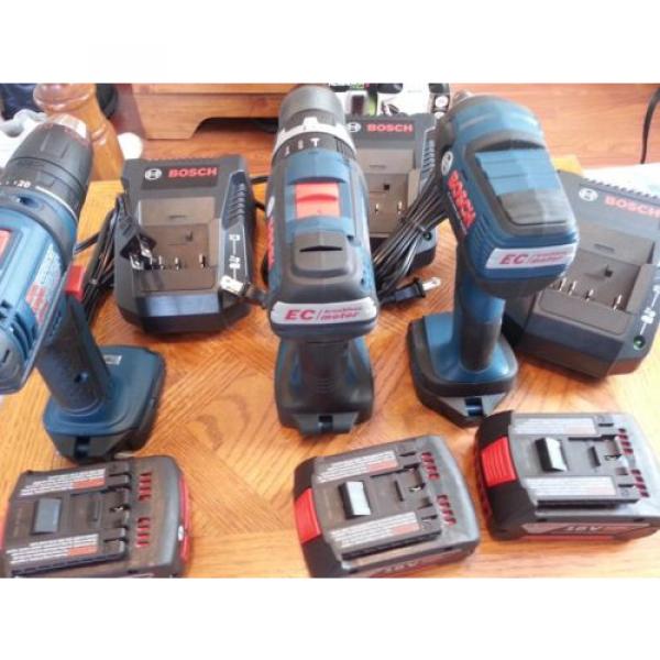 Bosch 18V Li-Ion brushless / regular tool set - 3 tools  3 battery  3 chargers #1 image