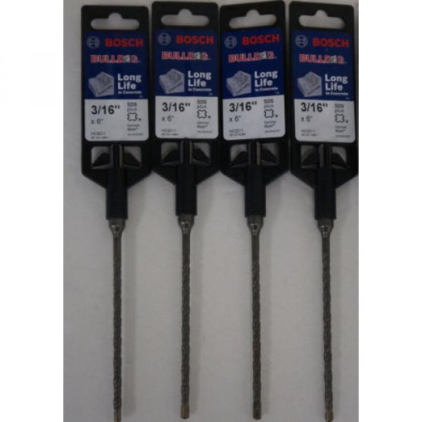 4 Piece Bosch HC2011 Bulldog 3/16&#034; x 6&#034; SDS-Plus Carbide Rotary Hammer Drill Bit #1 image