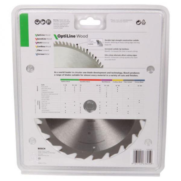 Bosch Optiline Wood Circular Saw Blade 184mm / 7 1/4&#034; 20T 20mm Bore 16mm Bush #2 image